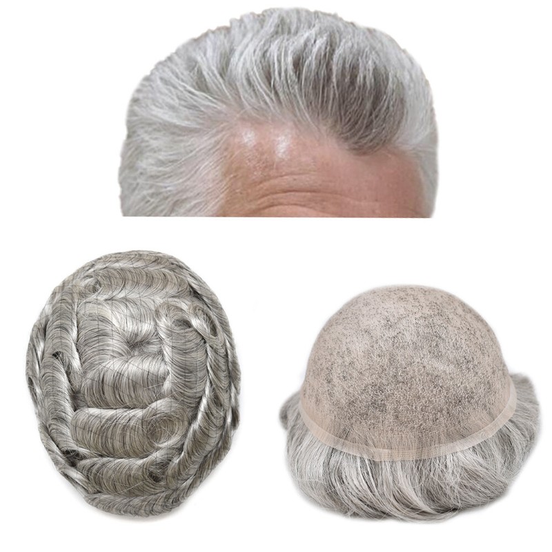 Toupee,Hair replacement,Hairpiece for men,Real Full French lace Mens Hair system