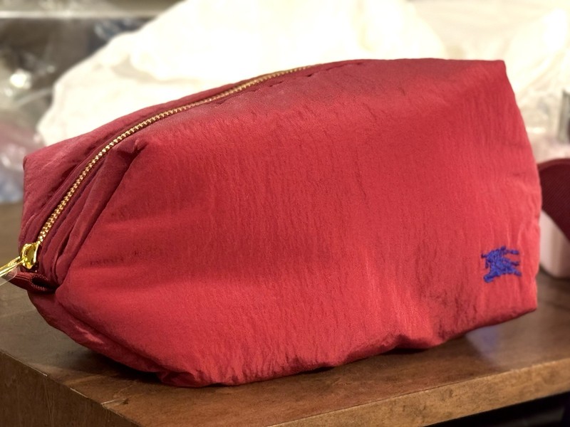 Red Zippered Makeup Bag Cosmetic Pouch with Wrist Strap Zip Closure gallery