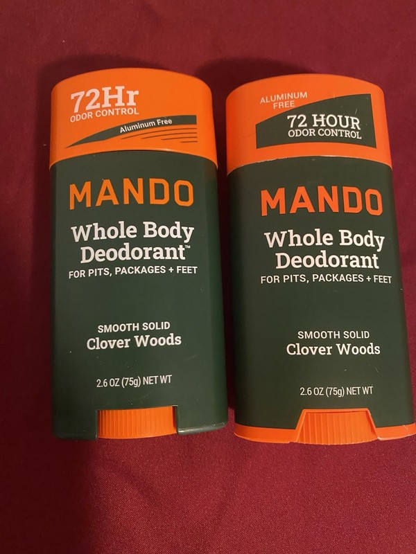 Mando Whole Body Deodorant Smooth Solid Clover Woods 2.6oz – 2 Pack New