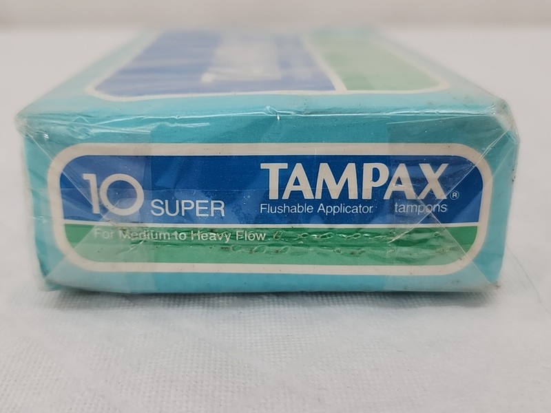 VINTAGE Tampax Tampons Regular 10 Box SEALED 1986 Movie TV Prop 80s NIB gallery