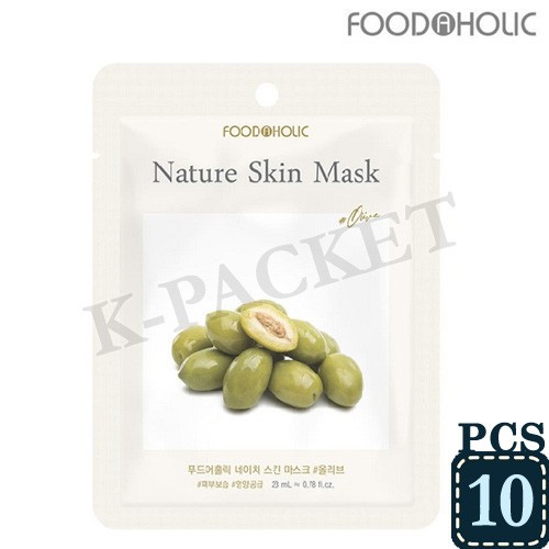 FOOD A HOLIC Nature Skin Mask Pack 23ml Olive 10EA Korean Seller