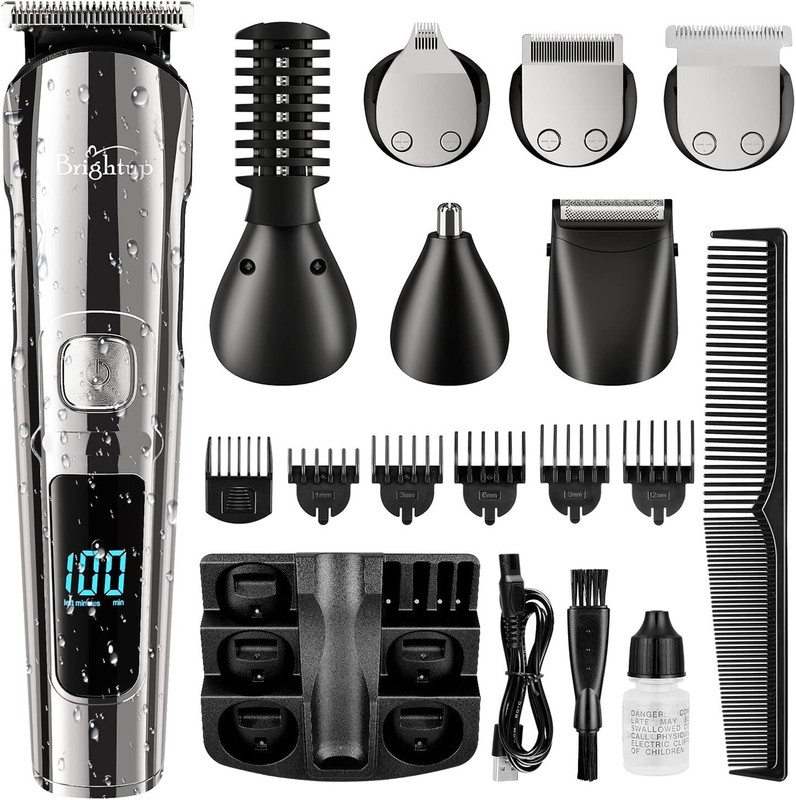 Men’s hair grooming kit,19 Piece whole body Trimming Kit with Hair Clippers