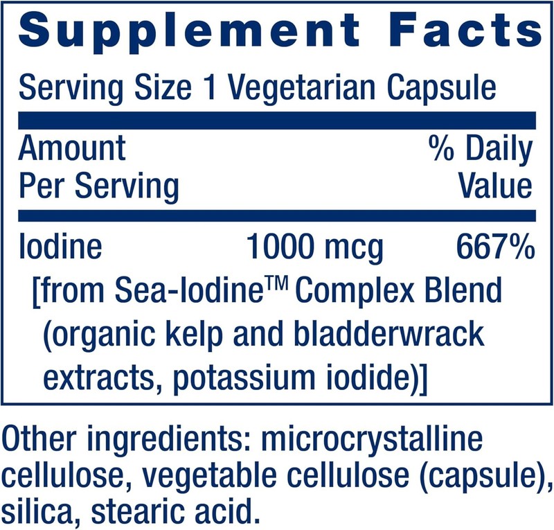 Life Extension Sea-Iodine 1000 mcg – Iodine Supplement Without Salt, 60 Capsules gallery