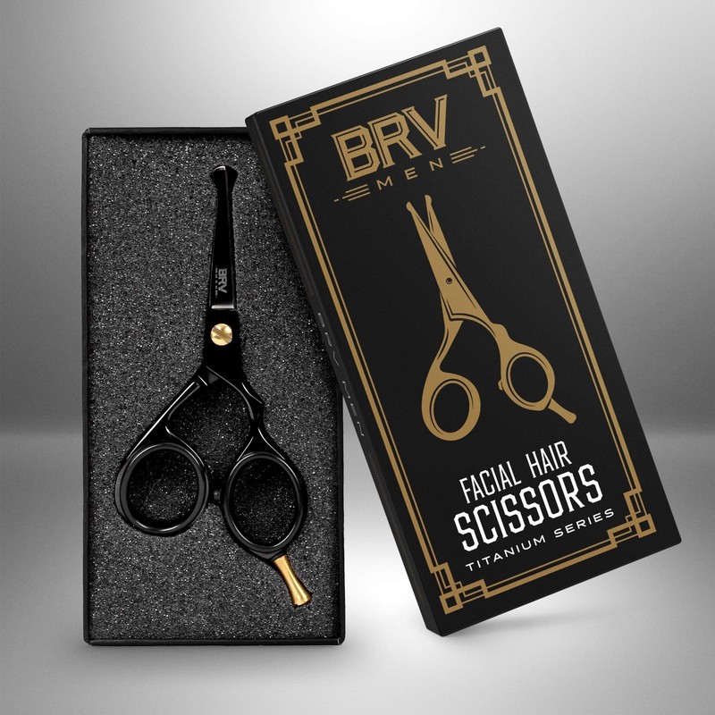 Small Rounded-Tip Trim Scissors 4.2" | High Carbon Steel | Grooming for Beard, M gallery