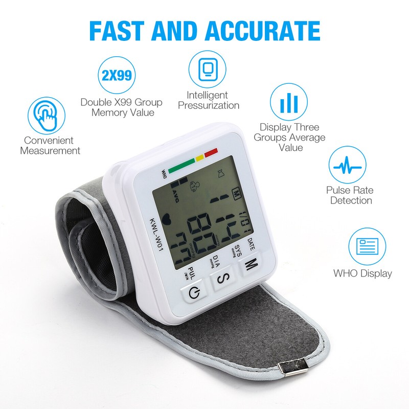 Automatic Digital Wrist Blood Pressure Monitor BP Cuff Machine Test Device USA gallery
