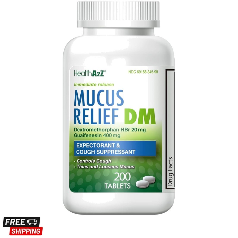 Mucus Relief DM | Dextromethorphan HBr 20mg | Guaifenesin 400mg | Cough, Imme…