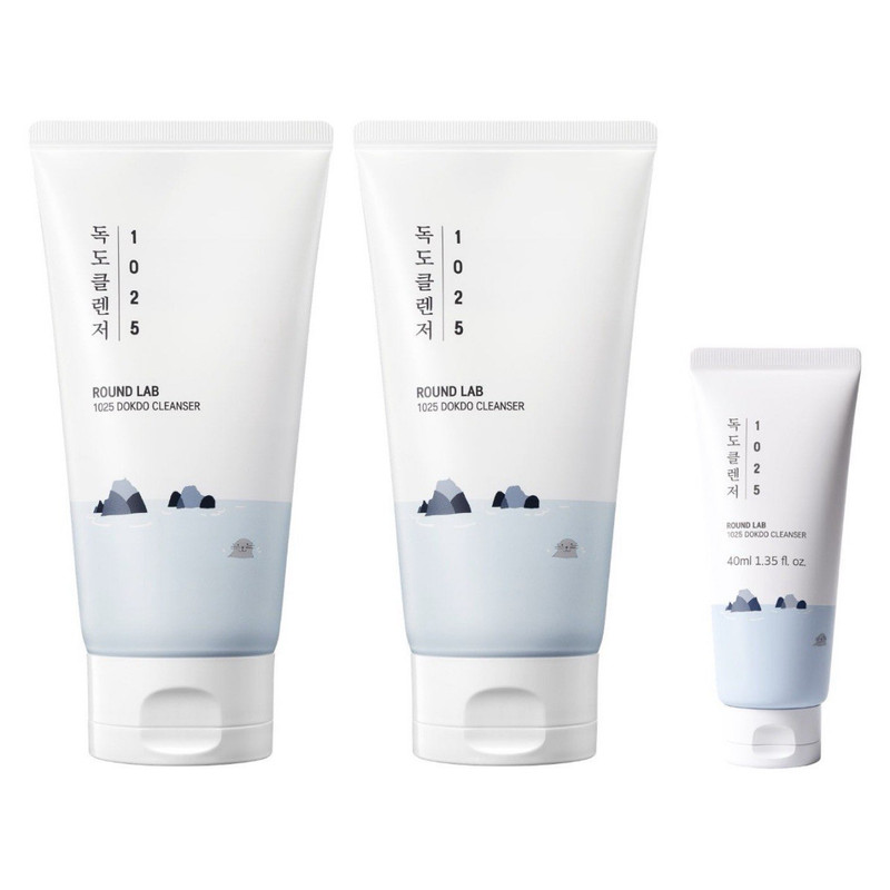 ROUND LAB 1025 Dokdo Face Cleanser 40 ml (1.35 fl oz) Tube Set 3pcs