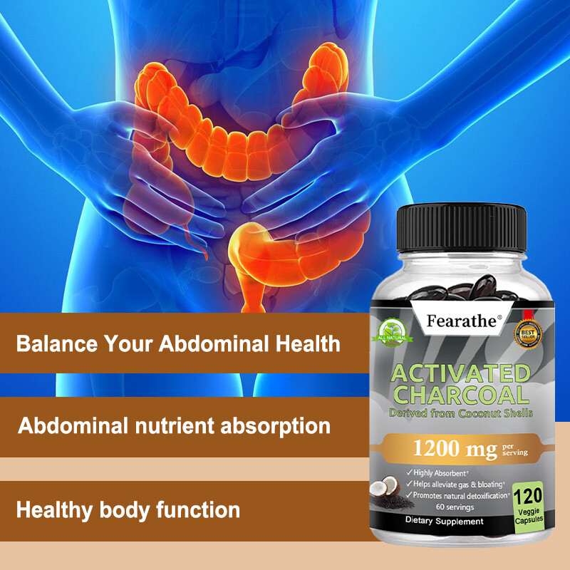 Activated Charcoal Capsules 1200mg Derived from Coconut Shells Highly Absorbent gallery