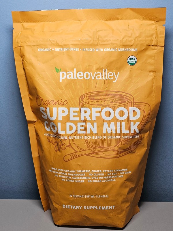 Paleovalley Organic Superfood Golden Milk – 30 servings – Exp 6/27 -New! Sealed!