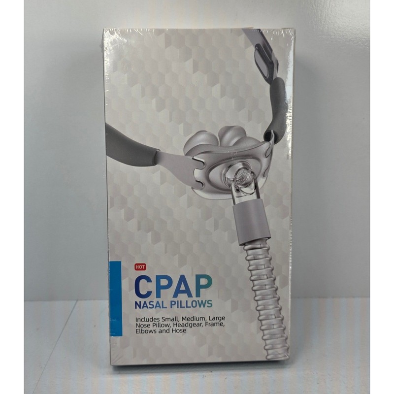 CPAP Nasal Pillows Mask Kit with Headgear Frame Hose Small Medium Large Sizes