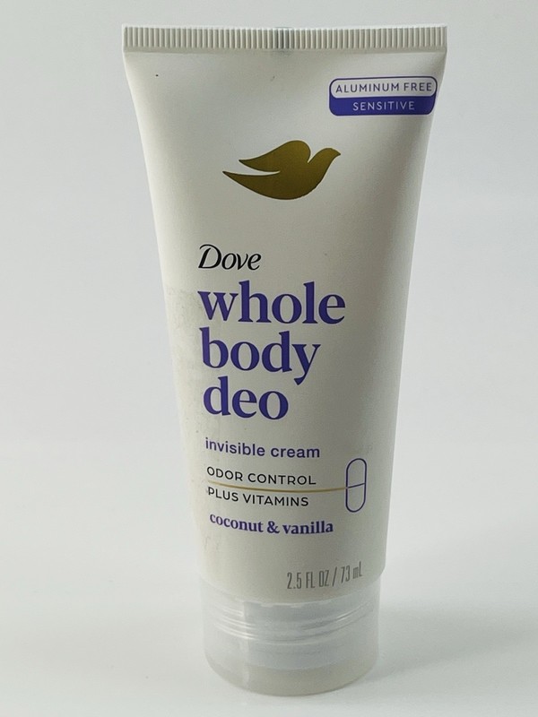 Dove Whole Body Deo Invisible Cream Coconut & Vanilla 2.5oz Tested