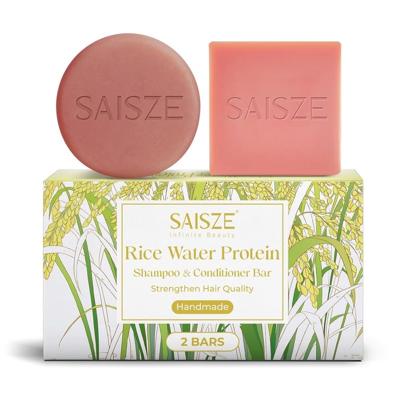 Rice Water Shampoo Bar and Conditioner Set for Hair Soft and Strengthening, 2 Ba