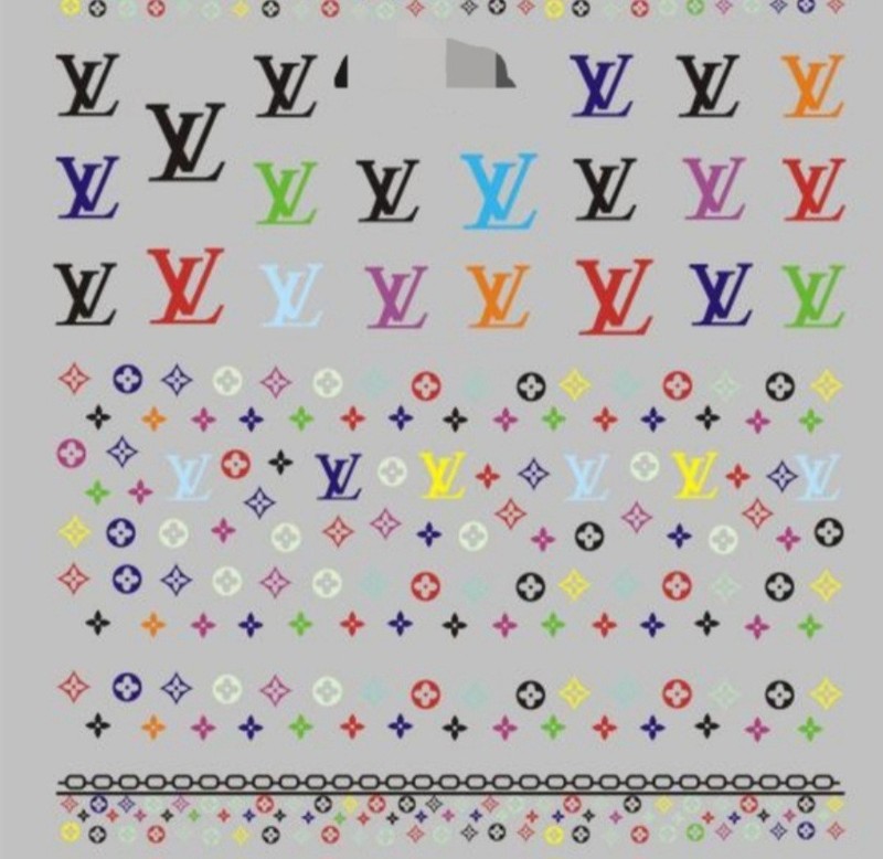 NWT NAIL ART DESIGN SELF-SEAL STICKERS N°23 BLACK/BRIGHT COLORS! gallery