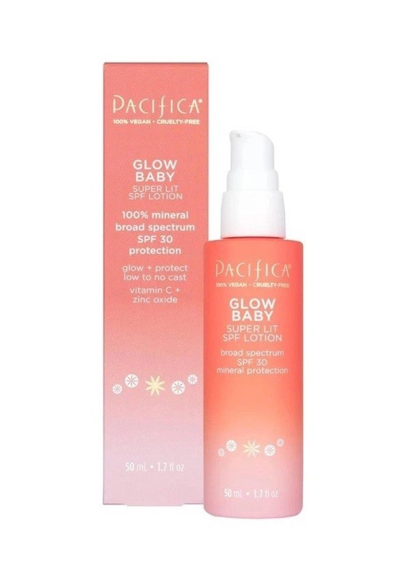 Pacifica Glow Baby SPF 30 Mineral Face Lotion, Zinc, Vegan, 1.7oz EXP 09/2027