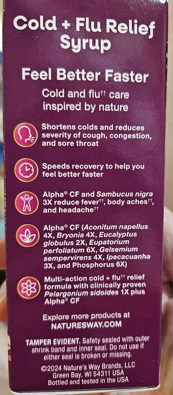 Nature's Way Cold + Flu Relief Syrup, Umcka, Sore Throat, Cough, Congestion, Flu gallery
