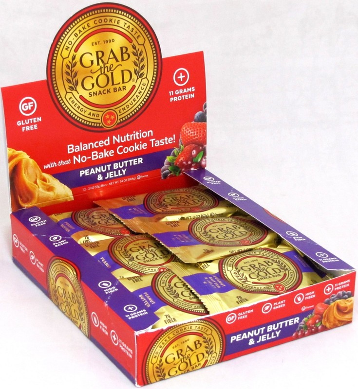 Grab The Gold Energy Snack Bars - Peanut Butter and Jelly - Protein 12 Count Box gallery