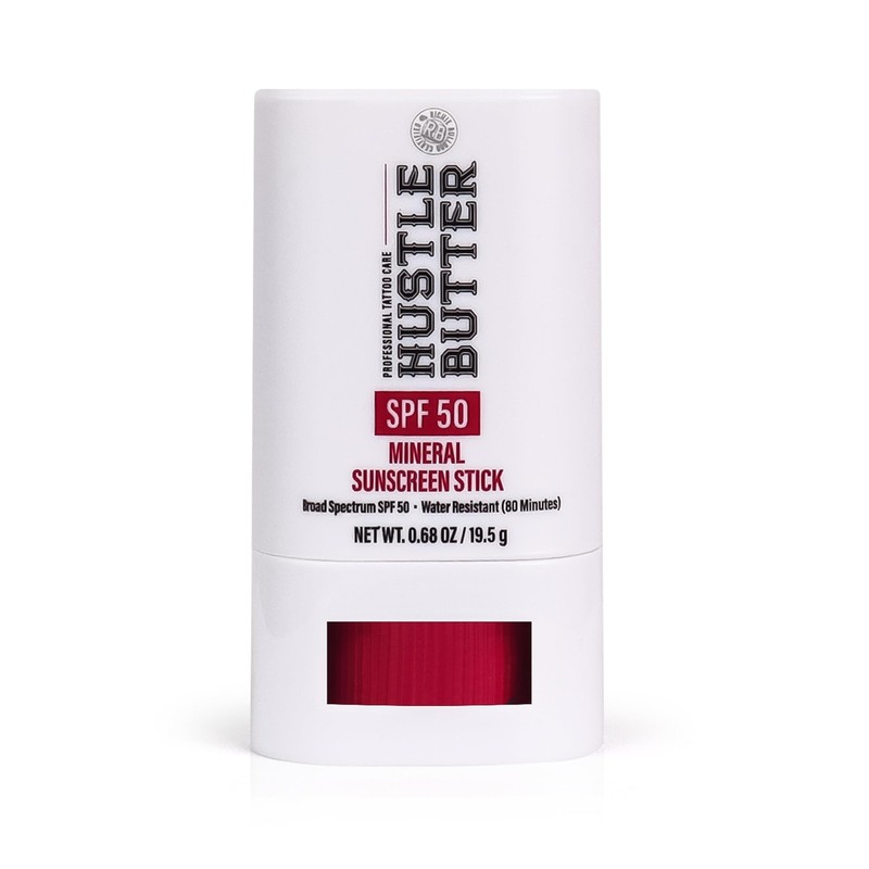 Hustle Butter Tattoo Aftercare Sunscreen Stick 0.68 Ounce (Pack of 1), White