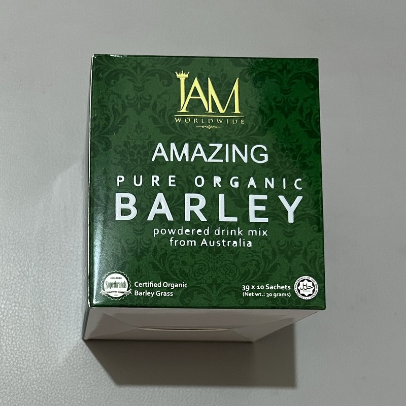 1 Box I AM Worldwide Amazing Pure Organic Barley Powdered Drink Mix 10-Sachets