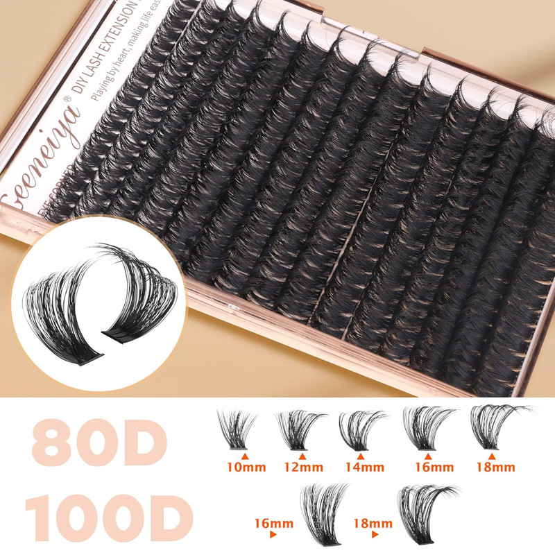 Volume Lash Clusters Kit DIY Lash Extension Kit D Eyelash Extensions with Las... gallery