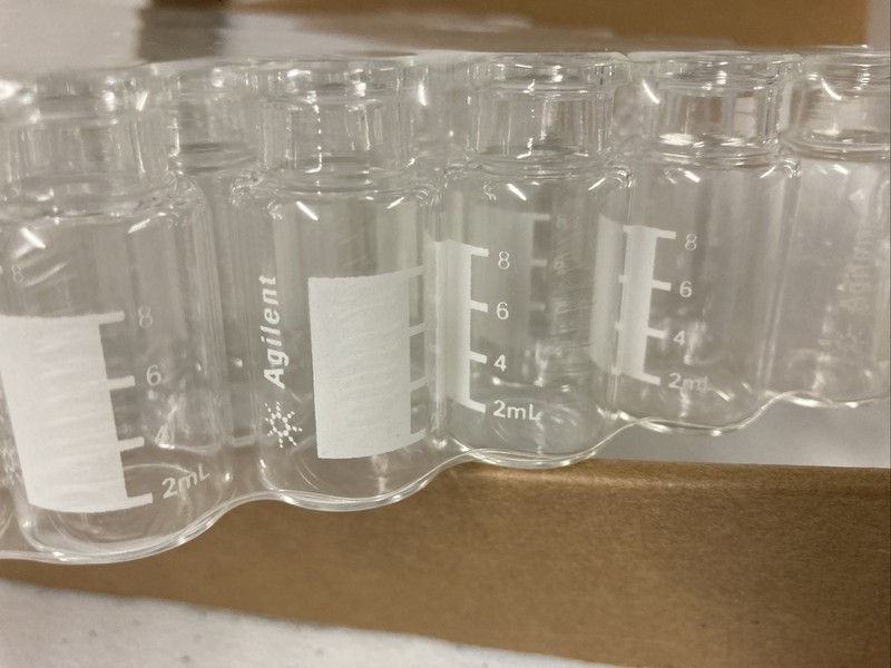 QTY 100 Agilent 5190-2285 10mL Flat Bottom Headspace Vial Clear Glass NEW Crimp