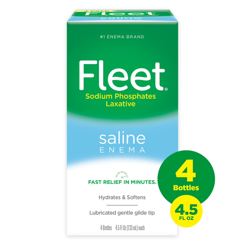 Fleet Saline Enema Adult Constipation Relief Prefilled 4.5 fl oz 4ct 4 Pack gallery