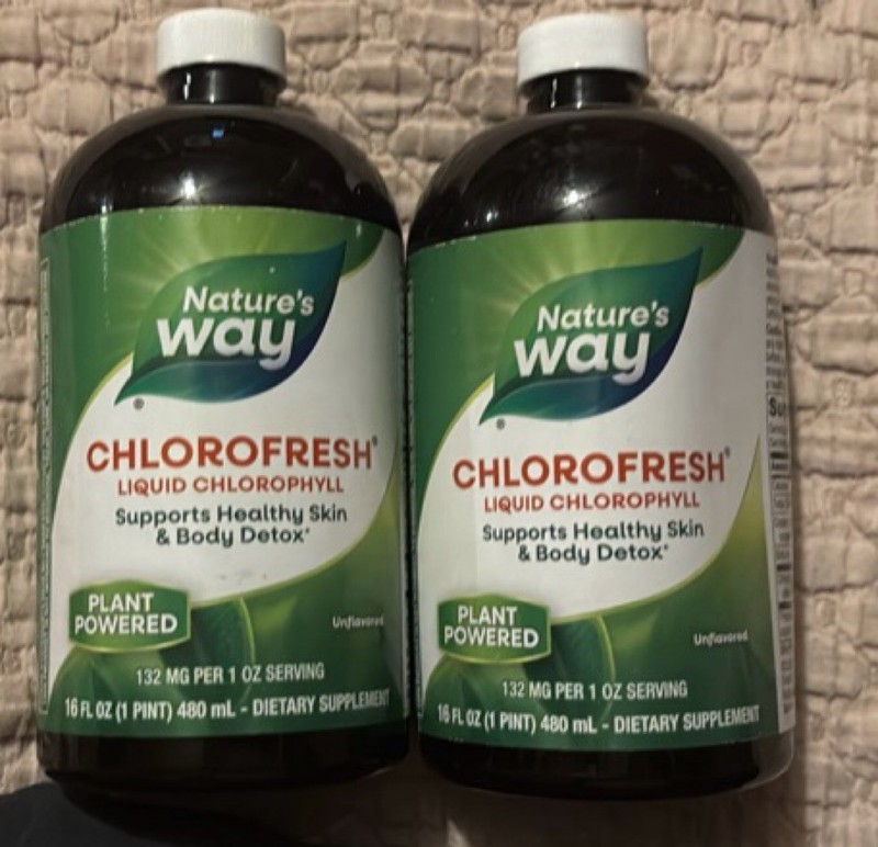 2 Pack Nature’s Way Chlorofresh Liquid Chlorophyll Unflavored 16oz 12/31/2026