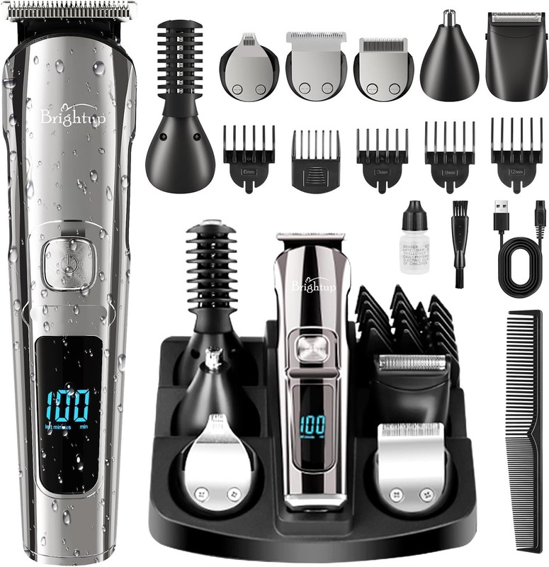Ultimate Men's Grooming Kit: 19-Piece Beard Trimmer with Self-Sharpening Blades gallery