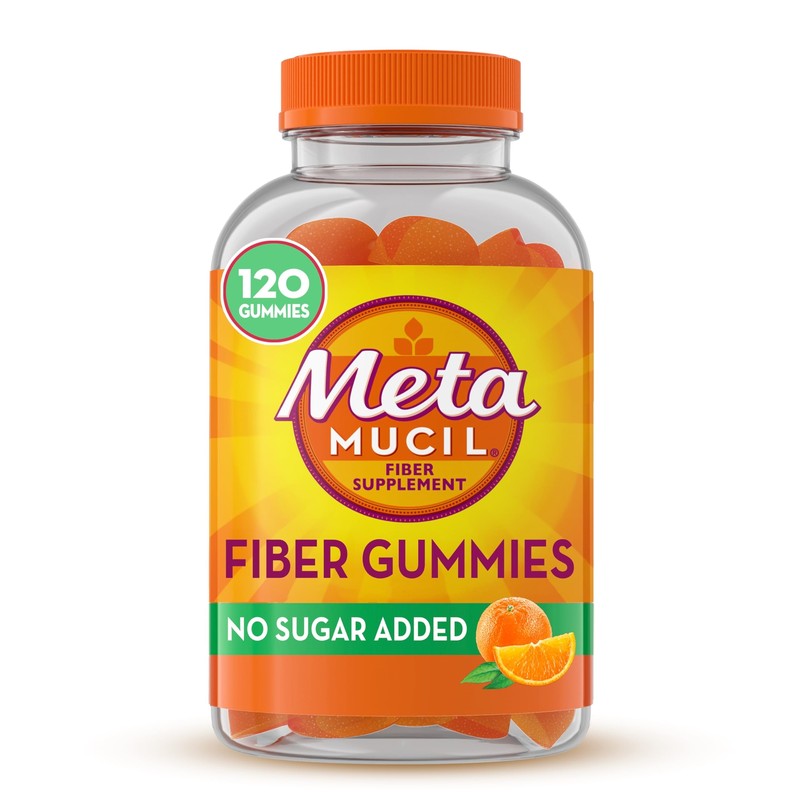 Metamucil Fiber Gummies 120 Count Sugar Free Orange Flavored Digestive Health