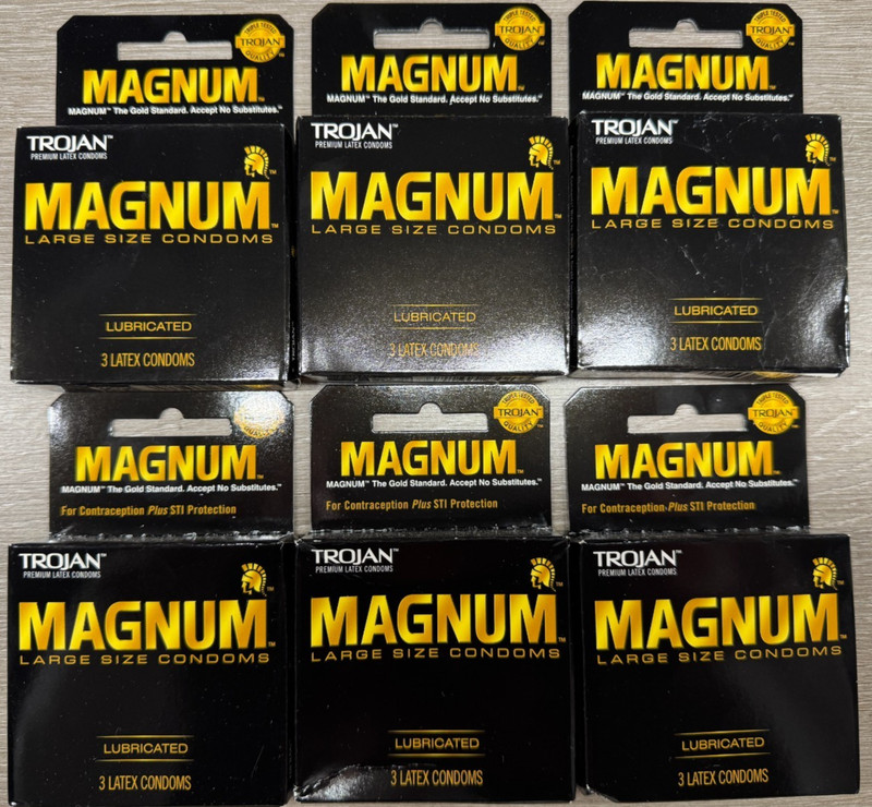 6 BOXES TROJAN MAGNUM LARGE SIZE CONDOMS 3 CT EACH 18 TOTAL EXP 7/28 SEALED