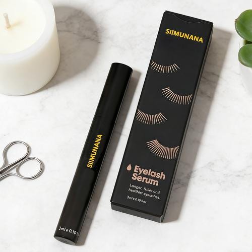 SIIMUNANA 3ml Eyelash Serum, Nourishing Lash & Brow Treatment for Longer, Fuller