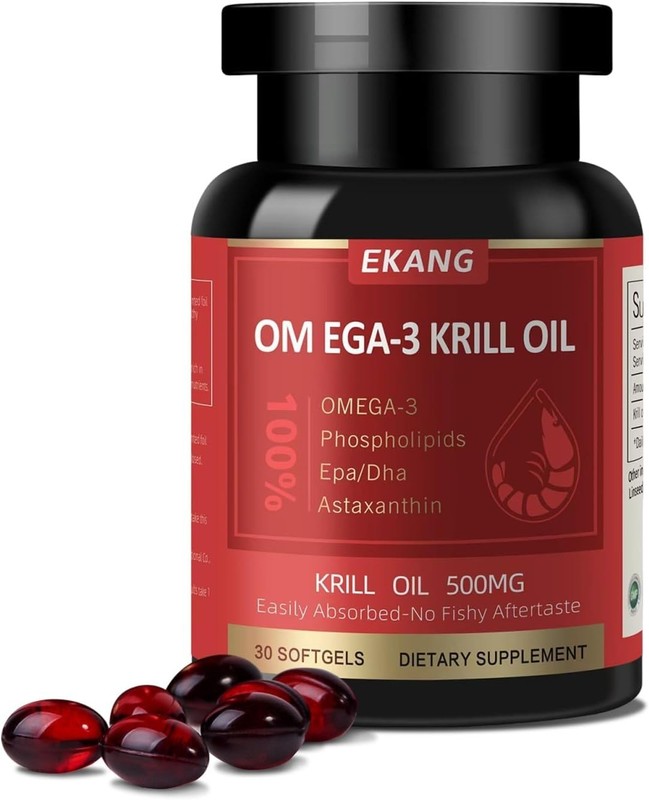 Easily Absorbed 500 mg Antarctic Krill Oil – EPA, DHA, Joint Support Softgels