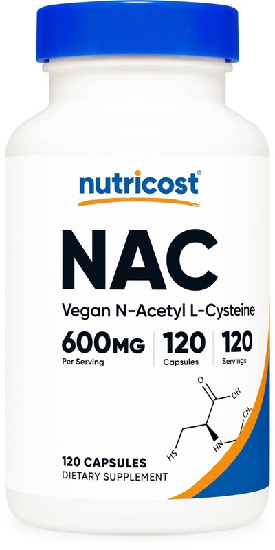 Nutricost N-Acetyl L-Cysteine (NAC) 600mg, 120 Vegan Capsules – Non-GMO