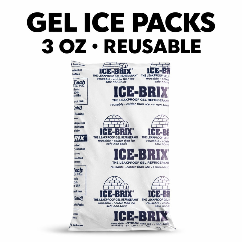 3 oz Gel Ice Packs Reusable Food Safe Cold Packs for Shipping Bulk USA