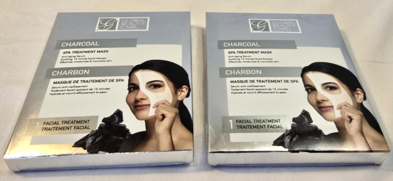 2x Charcoal Spa Treatment Mask – Global Beauty Care Facial Treatment GBC- 15 min