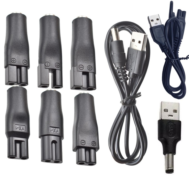 9x HQ8505 Charging Cable 5V DC USB Adapter For Shaver Beard Trimmer Hair Clipper