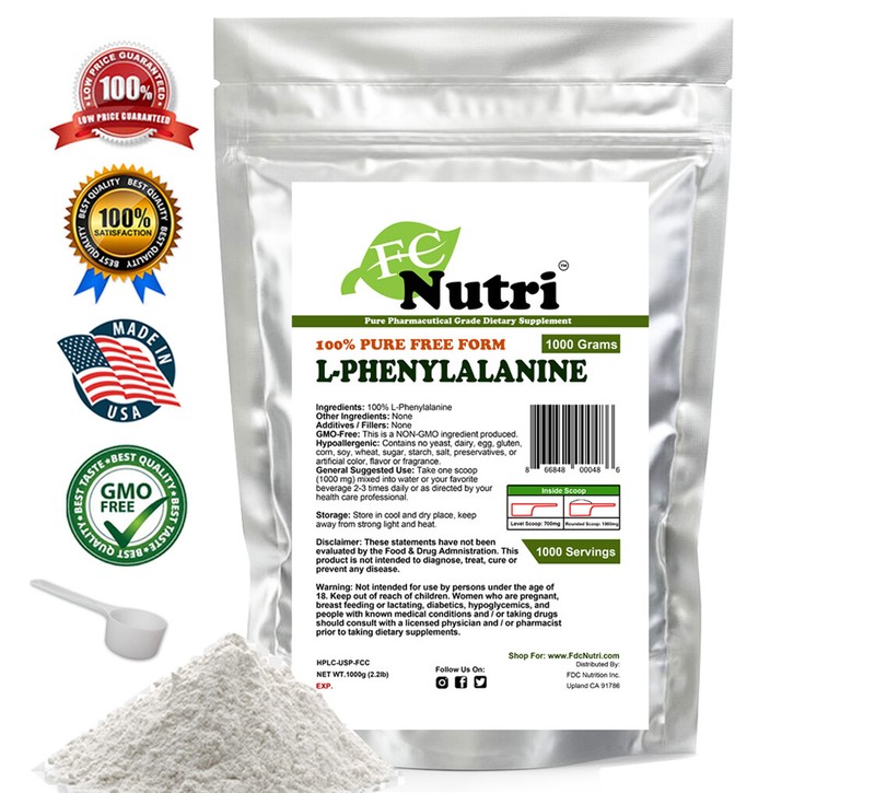 L-Phenylalanine pure powder 2.2LB (1000g) healthy mental energy mood weight