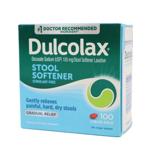 Dulcolax Stool Softener Laxative Liquid Gel Capsules 100 mg 100ct