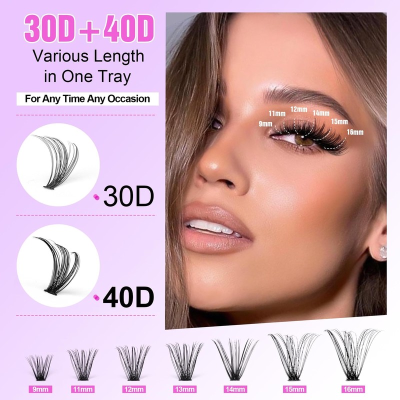 Pawotenes Lash Eyelash Extension Kit 280pcs 1 count (Pack of 280), Black gallery