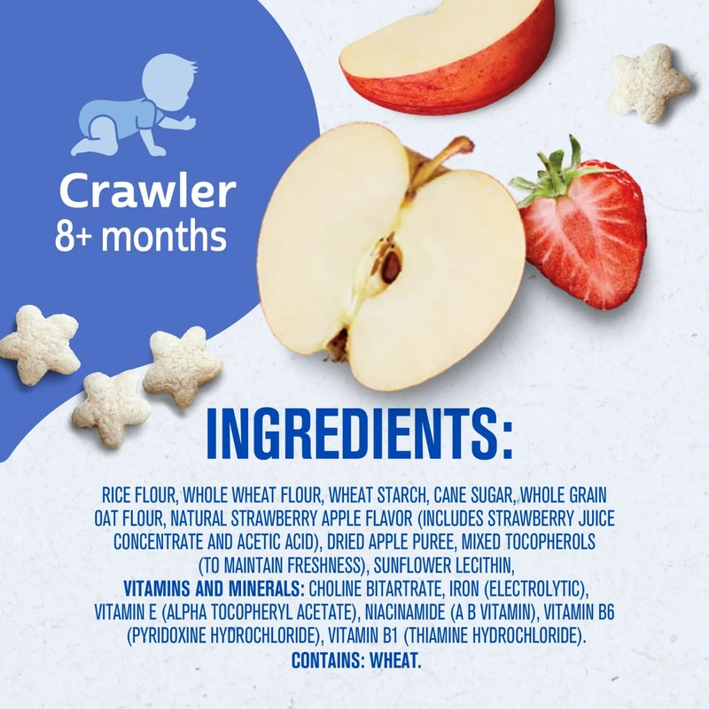 (4 pack) Gerber Baby Snacks, Grain & Grow Puffs, Strawberry Apple, Clean Label P gallery