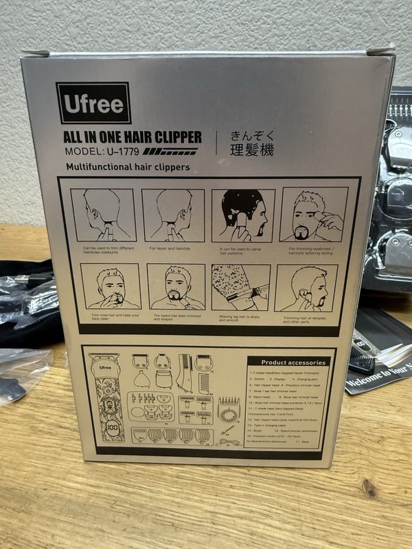 Ufree U-1779 Bronze Cordless All In One Hair Clipper Beard Trimmer OB Complete gallery