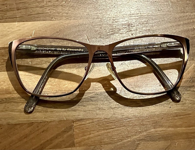 ale by Alessandra Eyeglasses, Frames Only, 602-1, 55-15-140, Metal