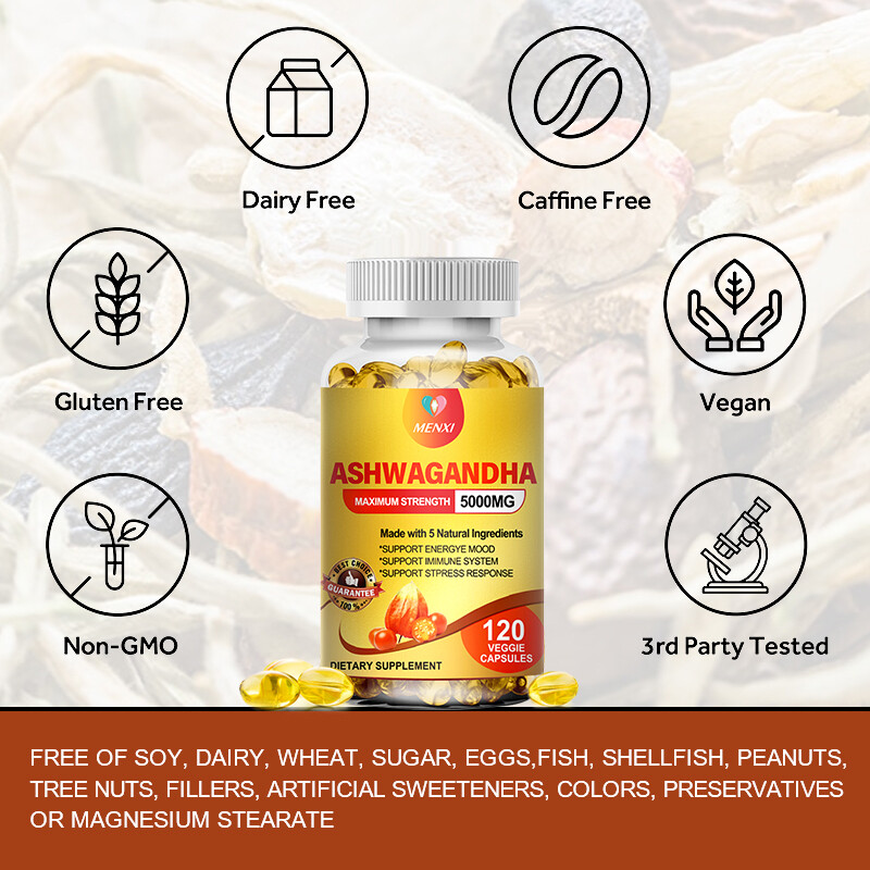 Organic Ashwagandha Capsules High Quality Dietary Supplement,120 Veg Softgels gallery