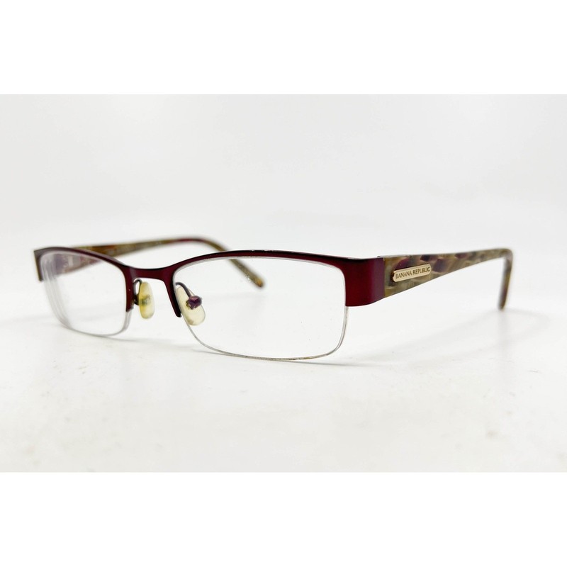 Banana Republic Larissa 023B Burgundy Tortoise Semi Rimless Eyeglasses 51-18-135