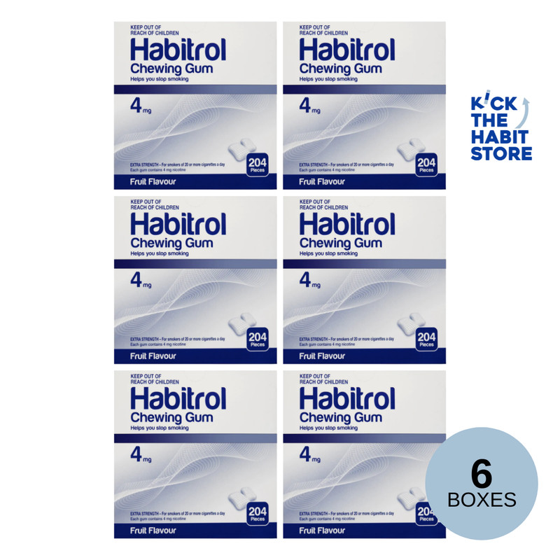 Habitrol Gum 4mg Fruit 1224 Pieces 6 Boxes Sugar Free Nicotine Quit Smoking Now