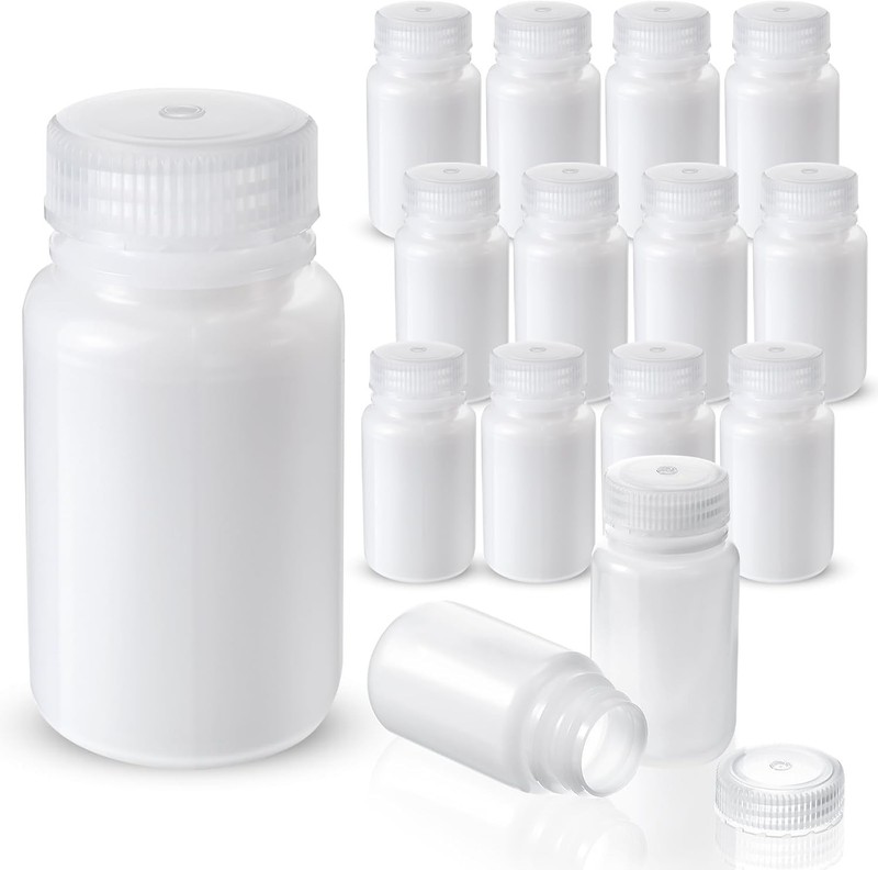 30 Pcs 4 oz Sample Bottle with Cap Wide Mouth Reagent Bottle Plastic Hdpe Jar…