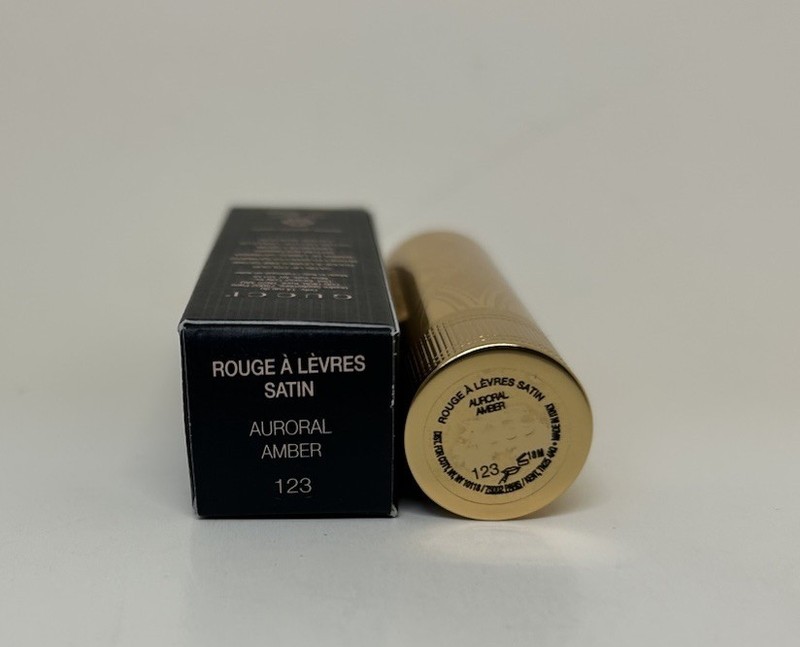 GUCCI Rouge A Levres Satin Auroral Amber 123 Lipstick Lip Colour .12 oz NEW NIB gallery