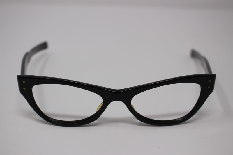 Bausch & Lomb Vintage Cat Eye Black Frame Only Women Eyeglasses USA