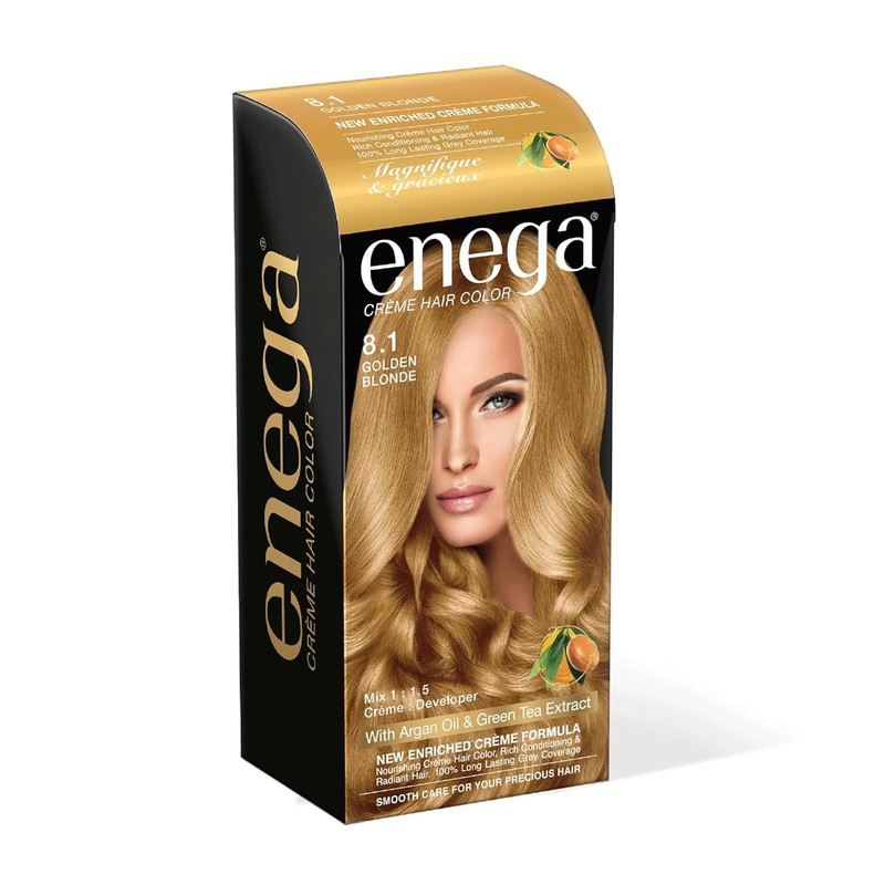 Enega Creme Hair Color 8.1 Golden Blonde Shade 150ml