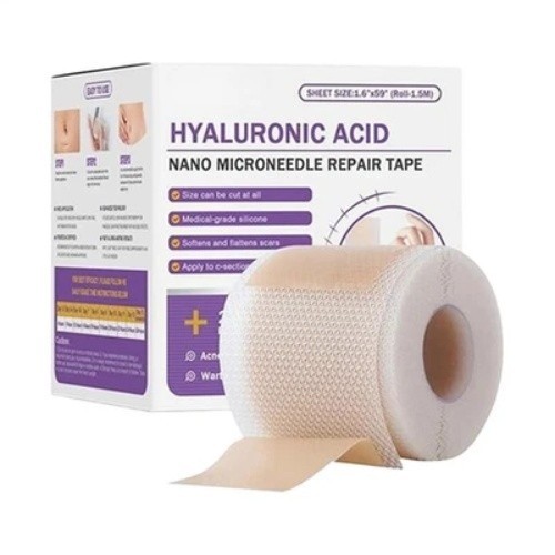 Medical-Grade Silicone Scar Sheets, Hyaluronic Acid Nano Microneedle Repair Tape