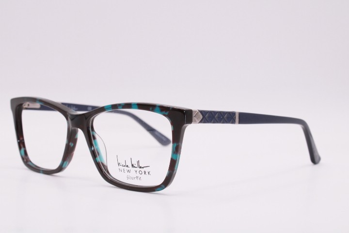 NICOLE MILLER NEW YORK BATEAU CA03 BLACK BLUE AUTHENTIC EYEGLASSES 55-15